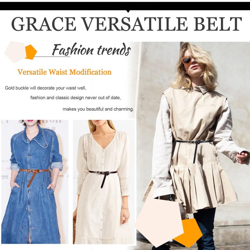Fashion Genuine Leather Womens Waist Belt High-end Metal Buckle Belt Thin Womens Belts for Jeans Soft Leather Belt Adjust - Image 5
