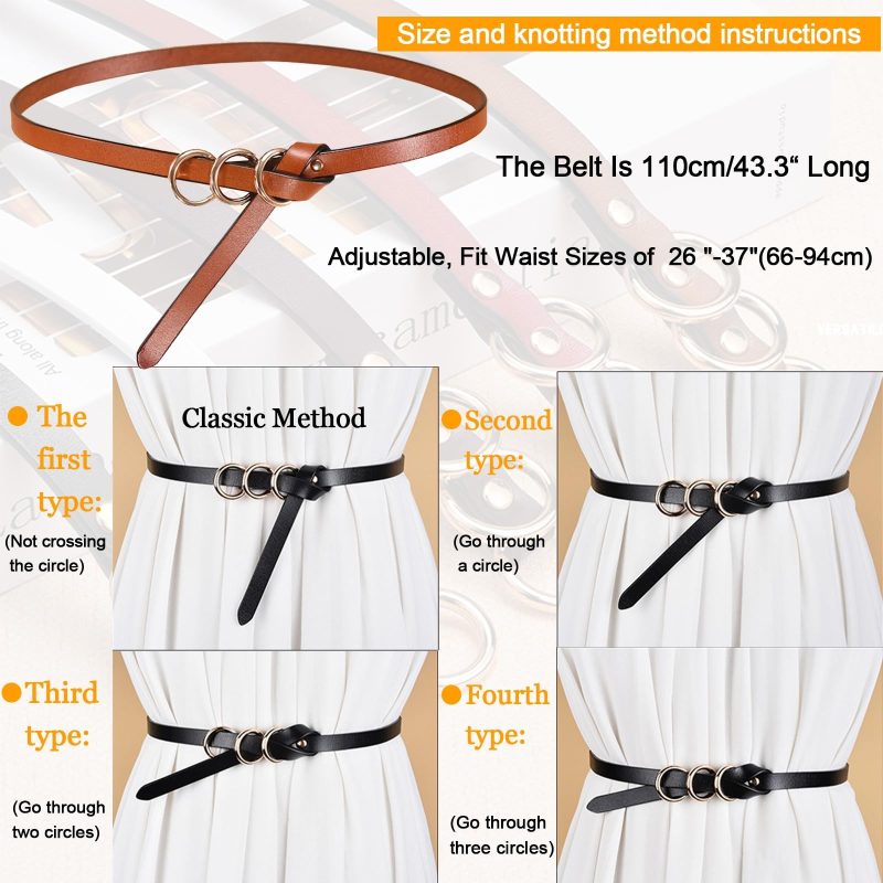 Fashion Genuine Leather Womens Waist Belt High-end Metal Buckle Belt Thin Womens Belts for Jeans Soft Leather Belt Adjust - Image 6