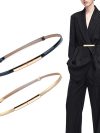 Fashion Thin Luxury Women's Belt Fashion Lacquer Genuine Leather Gold Metal Buckle For Dress Jeans Decorative Ladies Waistbands