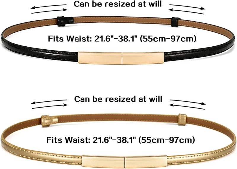 Fashion Thin Luxury Women's Belt Fashion Lacquer Genuine Leather Gold Metal Buckle For Dress Jeans Decorative Ladies Waistbands - Image 6
