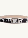 1pc Mao Mao Belt Millennium Style Retro Square Buckle Cow Pattern Fake Ma Mao PU Women's Belt Versatile Belt Jeans Pants Belt