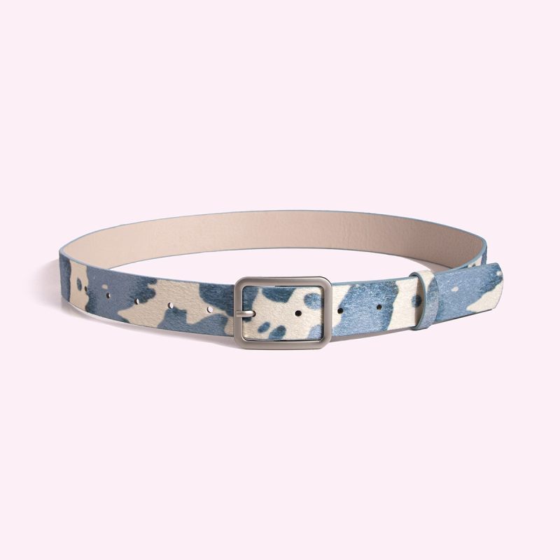 1pc Mao Mao Belt Millennium Style Retro Square Buckle Cow Pattern Fake Ma Mao PU Women's Belt Versatile Belt Jeans Pants Belt - Image 3