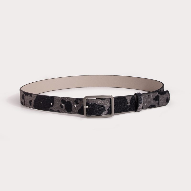 1pc Mao Mao Belt Millennium Style Retro Square Buckle Cow Pattern Fake Ma Mao PU Women's Belt Versatile Belt Jeans Pants Belt - Image 8