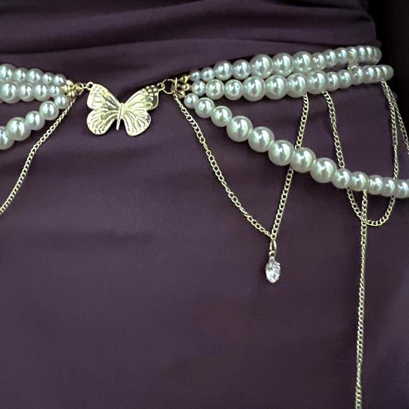 Fashion Y2K Retro Multilayer Pearl Waist Chain Belt For Women - Stylish Body Jewelry Accessories For Party & Casual Wear - Image 4