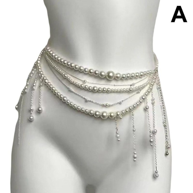Fashion Y2K Retro Multilayer Pearl Waist Chain Belt For Women - Stylish Body Jewelry Accessories For Party & Casual Wear - Image 8