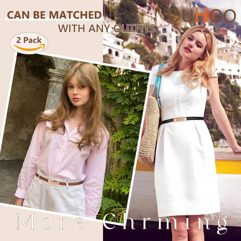 Fashion Patent Leather Women Skinny Leather Belt Thin Cinch Waist with Alloy Buckle for Ladies Wedding Dress Decoration - Image 4