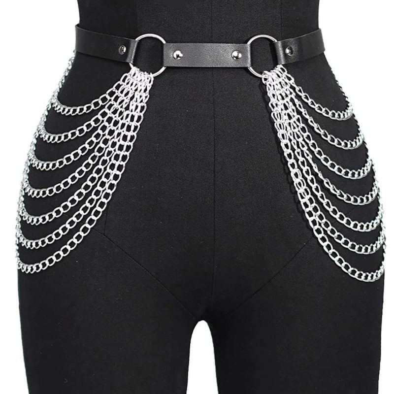 Women Goth harness Leg Harness Pu Leather Studded Decor Harness Adjustable Fetish Clothing Women Goth Harness Bondage lingerie - Image 6