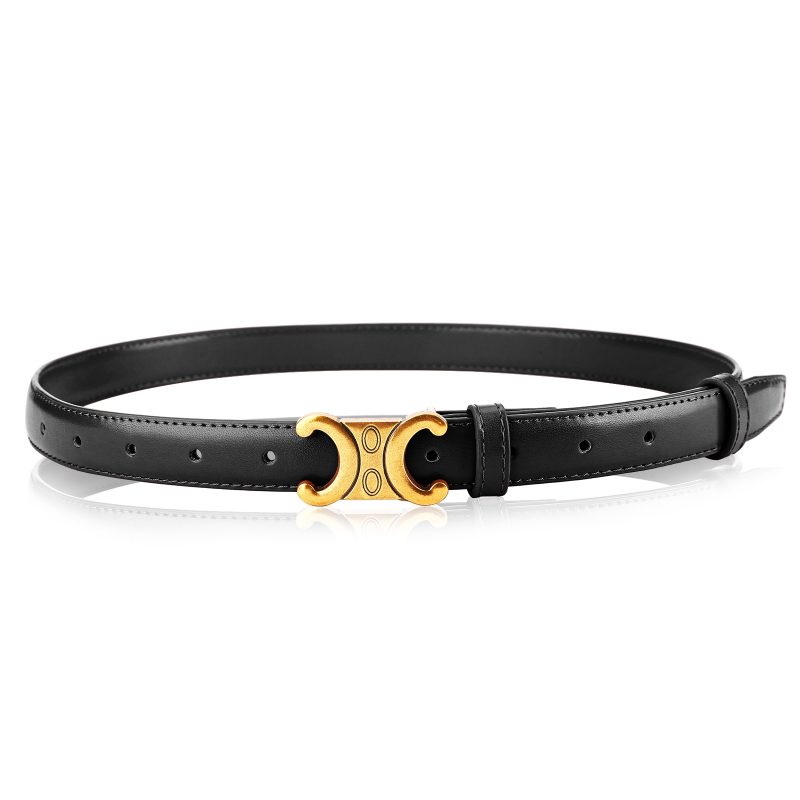 Fashion Women Genuine Leather Belt High Quality Gold Buckle Best Matching Dress Jeans Belt for women - Image 2