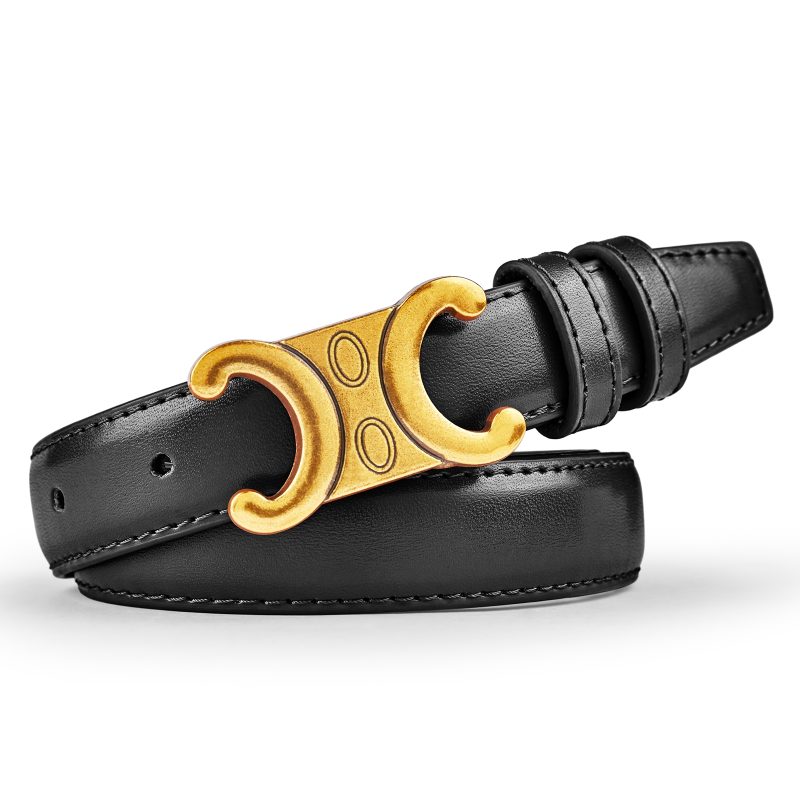 Fashion Women Genuine Leather Belt High Quality Gold Buckle Best Matching Dress Jeans Belt for women - Image 3