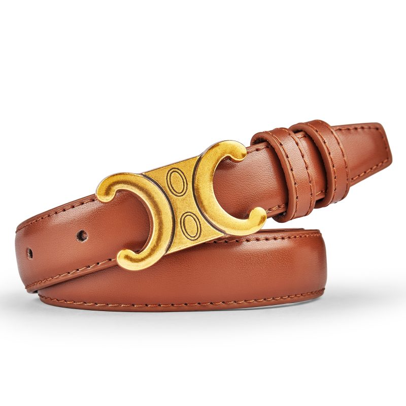 Fashion Women Genuine Leather Belt High Quality Gold Buckle Best Matching Dress Jeans Belt for women - Image 9