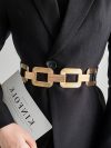Fashion Female Metal Chain Elastic Waistband Fine Cummerbund Cinch Belt for Women Dress Coat Clothing Accessories