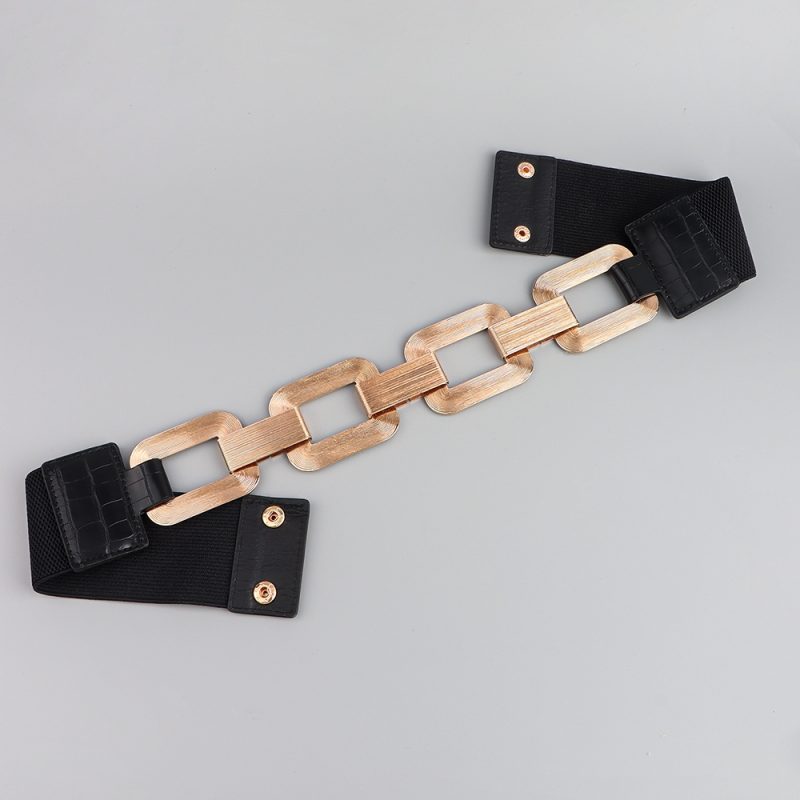 Fashion Female Metal Chain Elastic Waistband Fine Cummerbund Cinch Belt for Women Dress Coat Clothing Accessories - Image 4