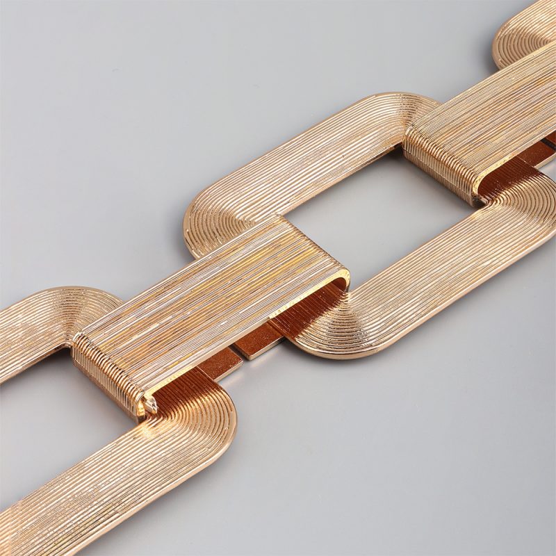 Fashion Female Metal Chain Elastic Waistband Fine Cummerbund Cinch Belt for Women Dress Coat Clothing Accessories - Image 5