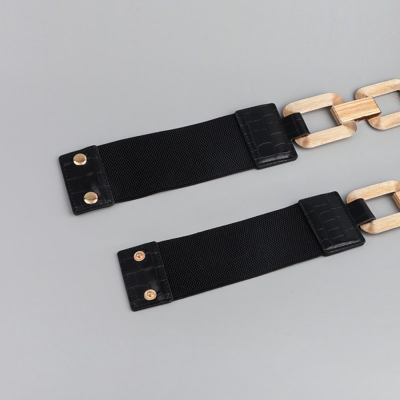 Fashion Female Metal Chain Elastic Waistband Fine Cummerbund Cinch Belt for Women Dress Coat Clothing Accessories - Image 6