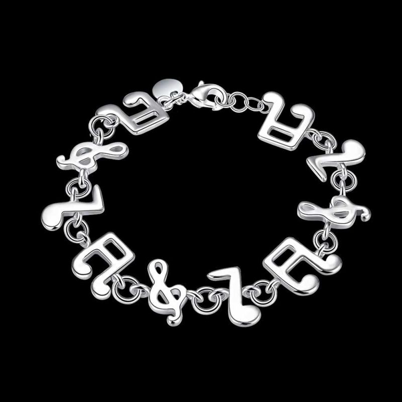 Hot fine musical note chain 925 Sterling Silver Bracelets for women Wedding party girl student Christmas Gifts fashion Jewelry - Image 3