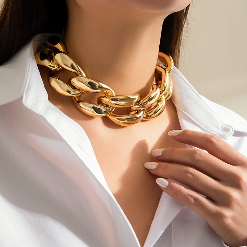 DIEZI Exaggerated CCB Big Chain Chunky Necklace For Women Party Gift Simple Fashion Plastic Statement Choker Necklace Jewelry - Image 3
