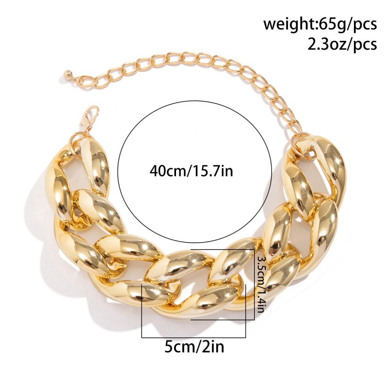 DIEZI Exaggerated CCB Big Chain Chunky Necklace For Women Party Gift Simple Fashion Plastic Statement Choker Necklace Jewelry - Image 6