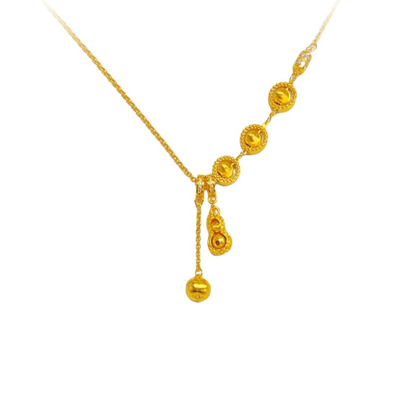 Luxurious 9999 24K real gold good persimmon necklace high-end fashion versatile women summer necklace gift for girlfriend - Image 5