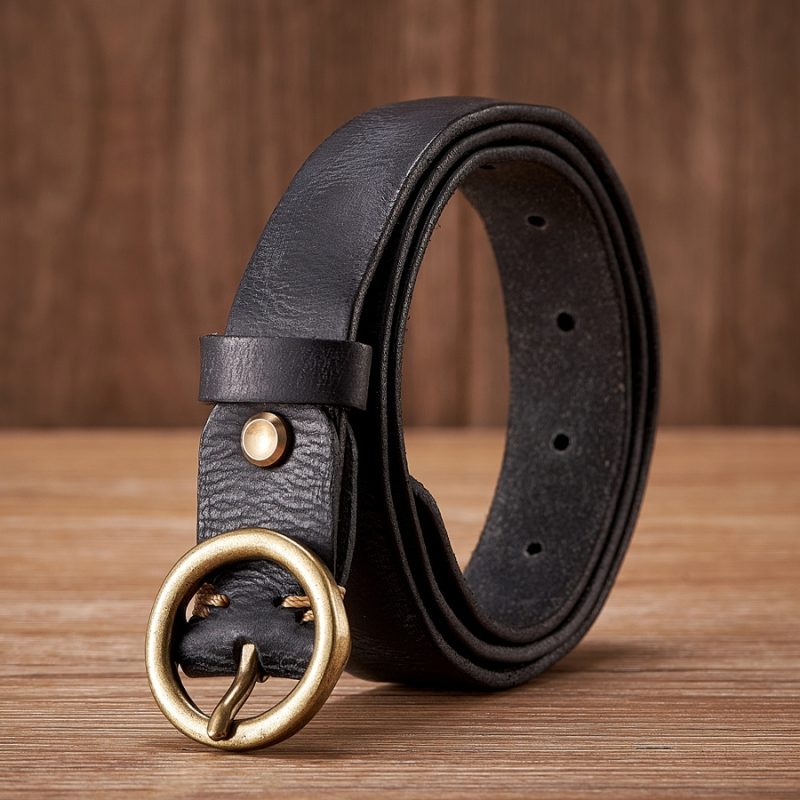 2.5CM Ladies Pure Cowhide Copper Buckle Genuine Leather Casual Jeans Thin Belt Women High Quality Retro Luxury Female Strap Girl - Image 4