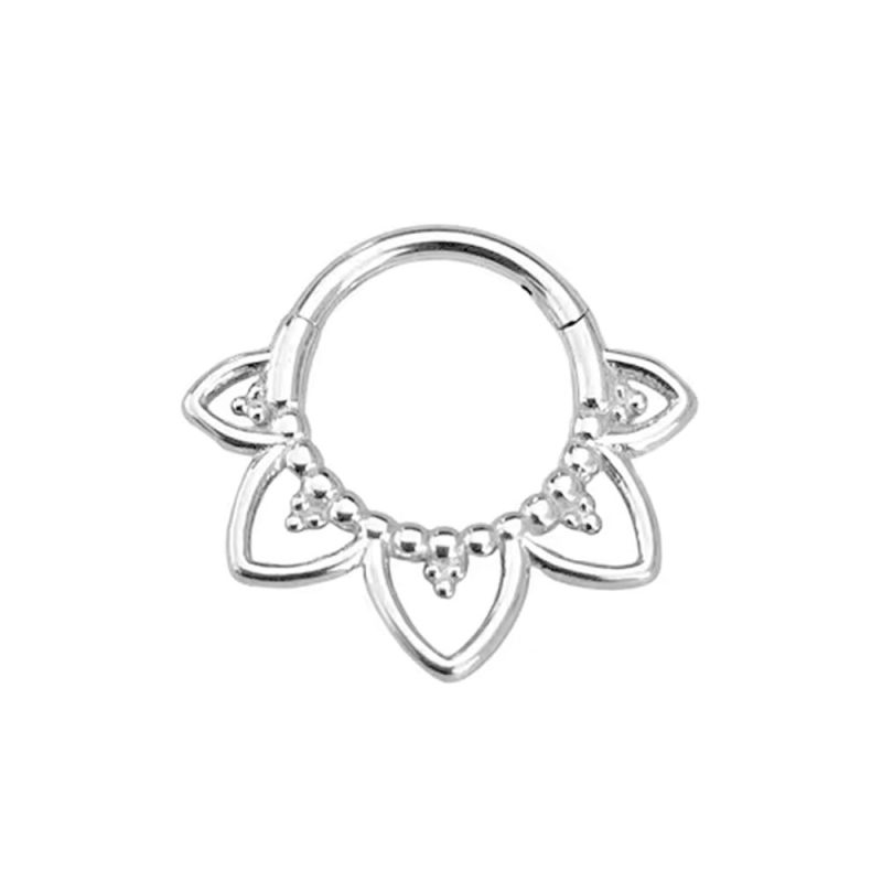 Flower Snake Heart Moon Waterdrop Helix Septum Piercing Teardrop Tusk Daith Conch Hoop Earring Clicker Segment Nose Rings 16G - Image 8