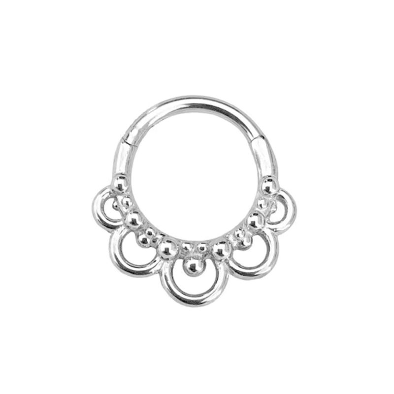 Flower Snake Heart Moon Waterdrop Helix Septum Piercing Teardrop Tusk Daith Conch Hoop Earring Clicker Segment Nose Rings 16G - Image 16
