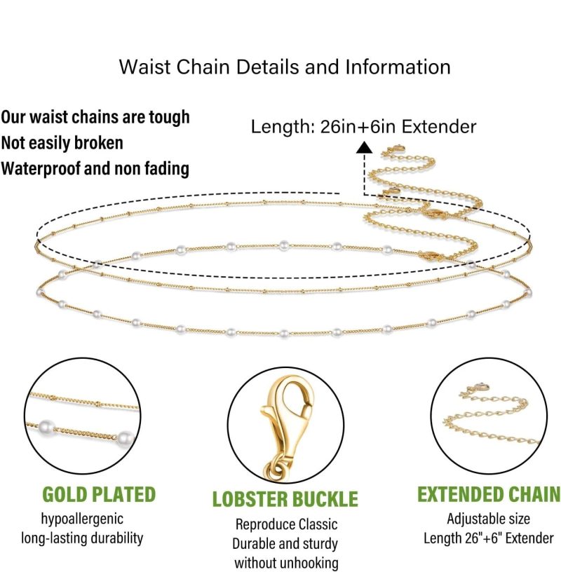 Sexy Accessories for Women Gold Plated Body Chains Dainty Boho Layered Beach Waist Chain Adjustable Bikini Belly Chain Jewelry - Image 3