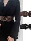 Luxury ladies wide belt elastic vintage buckle leather wide fashion wild pin buckle women's belt waist seal belt cintura donna