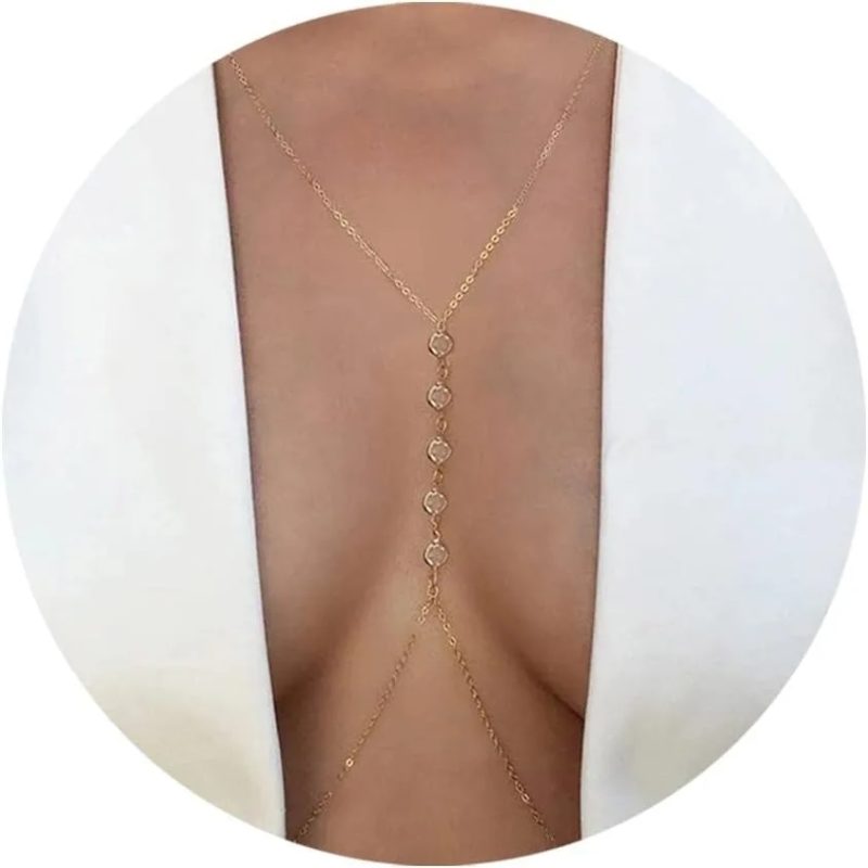 Summer Beach Crystal Belly Waist Chain, 26 Inches Body Chains for Women, Layered Rhinestone Crossover Bikini Bra Body Jewelry - Image 3