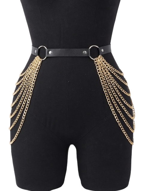 Women Fashion Belt Chain Tassel Street Style Belt Corset Harness Waist Belt Gothic Chain Belly Waistbad Clothing Accessories