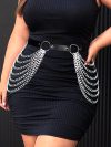 Plus Size Leather Harness Belt Sexy Waist Seal With Chain Body Bondage Fashion Punk Gothic Clothing Suspende Waist Accessories