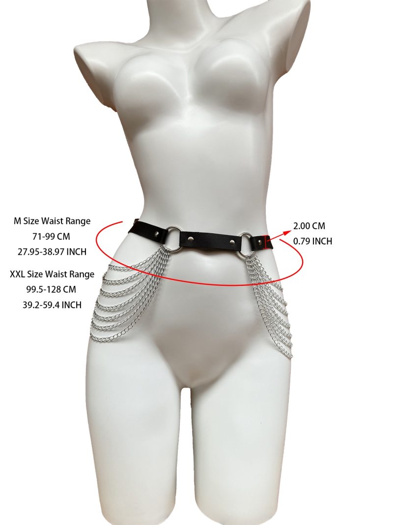 Plus Size Leather Harness Belt Sexy Waist Seal With Chain Body Bondage Fashion Punk Gothic Clothing Suspende Waist Accessories - Image 6