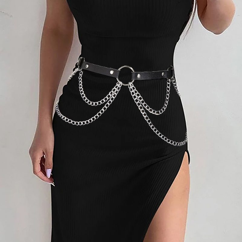 Plus Size Leather Harness Belt Sexy Waist Seal With Chain Body Bondage Fashion Punk Gothic Clothing Suspende Waist Accessories - Image 7