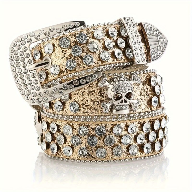 Stylish Rhinestone Western Cowgirl Style Y2K Belt Sparking Pu Leather BB Belts Jeans Dress Accessories For Women - Image 7