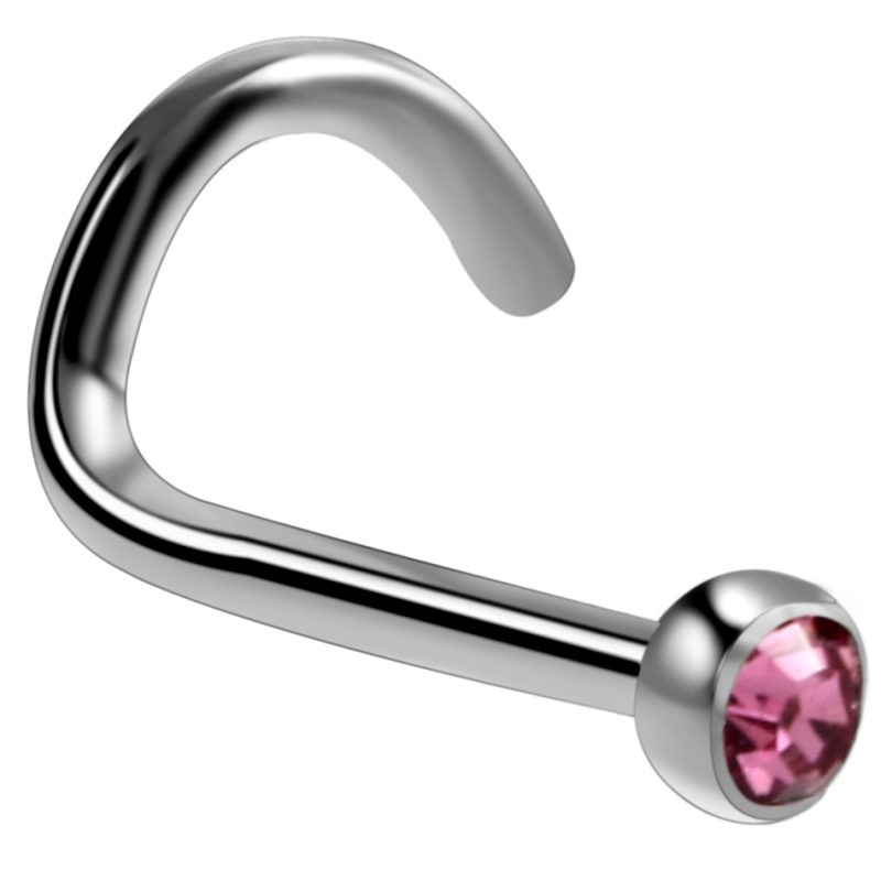 10Pcs/20Pcs/50Pcs G23 Titanium Nose Rings Studs Round Crystal Nose Rings Piercing Body Jewelry L-shape Nose Stud Zircon Nostril - Image 4