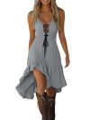 Womens Dresses Vintage Midi Dress Casual Sleeveless Ruffled Sundresses Halloween Western Outfit Vestidos De Verano 2025