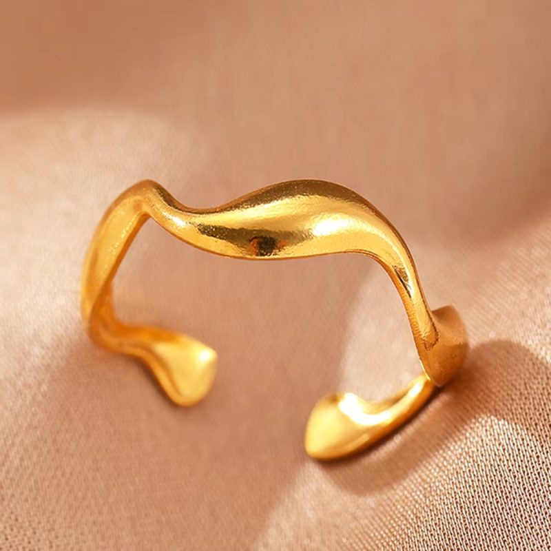 Stainless Steel Zircon Geometric Rings For Women Luxury Evil Eye Gold Color Adjustable Trendy Wedding Aesthetic Jewerly Gift - Image 5