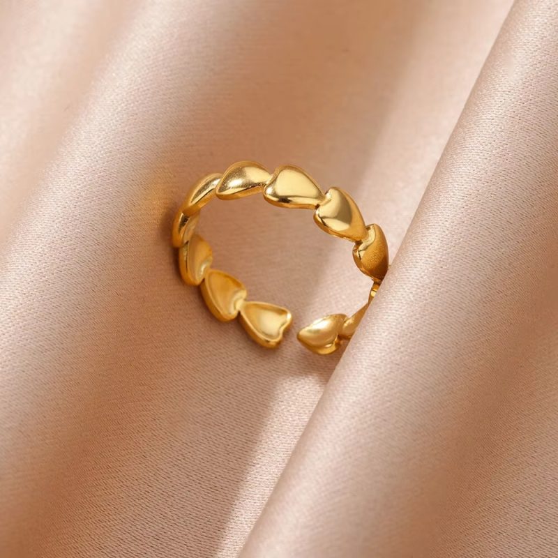 Stainless Steel Zircon Geometric Rings For Women Luxury Evil Eye Gold Color Adjustable Trendy Wedding Aesthetic Jewerly Gift - Image 13