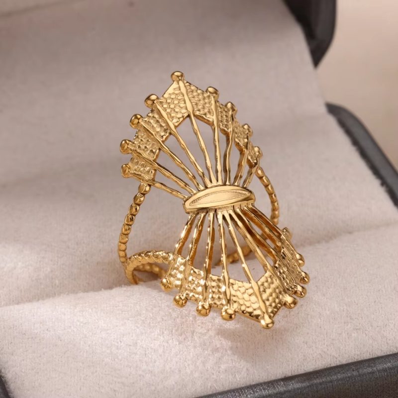 Stainless Steel Zircon Geometric Rings For Women Luxury Evil Eye Gold Color Adjustable Trendy Wedding Aesthetic Jewerly Gift - Image 18