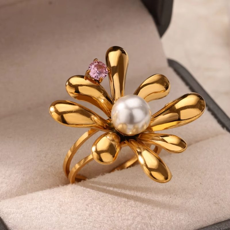 Stainless Steel Zircon Geometric Rings For Women Luxury Evil Eye Gold Color Adjustable Trendy Wedding Aesthetic Jewerly Gift - Image 25