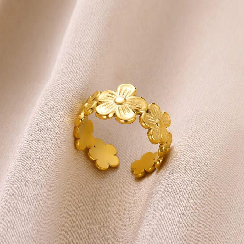 Stainless Steel Zircon Geometric Rings For Women Luxury Evil Eye Gold Color Adjustable Trendy Wedding Aesthetic Jewerly Gift - Image 27