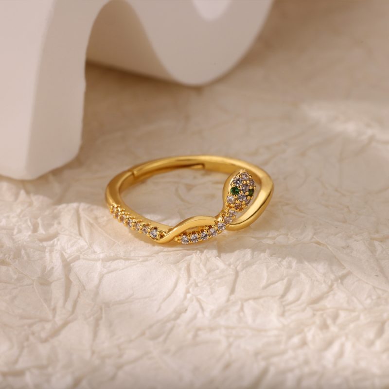 Stainless Steel Zircon Geometric Rings For Women Luxury Evil Eye Gold Color Adjustable Trendy Wedding Aesthetic Jewerly Gift - Image 31