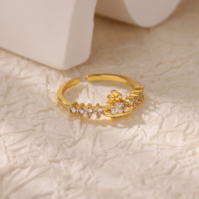Stainless Steel Zircon Geometric Rings For Women Luxury Evil Eye Gold Color Adjustable Trendy Wedding Aesthetic Jewerly Gift - Image 34