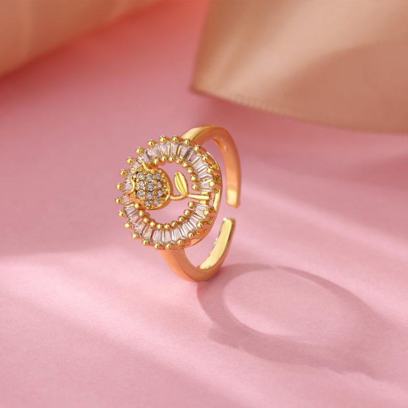Stainless Steel Zircon Geometric Rings For Women Luxury Evil Eye Gold Color Adjustable Trendy Wedding Aesthetic Jewerly Gift - Image 35