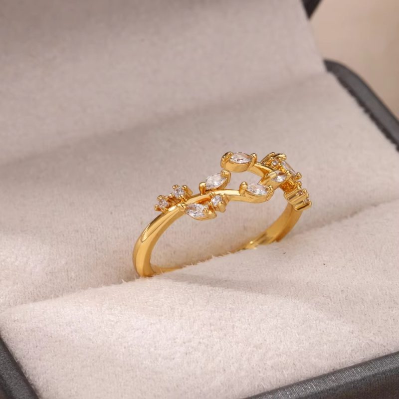 Gold Plated Stainless Steel Crystal Rings For Women Chain Geometry Zircon Finger Ring Jewelry Gift anillos mujer 2025 New Trendy - Image 17