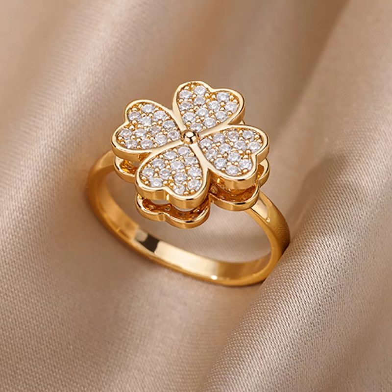 Gold Plated Stainless Steel Crystal Rings For Women Chain Geometry Zircon Finger Ring Jewelry Gift anillos mujer 2025 New Trendy - Image 19