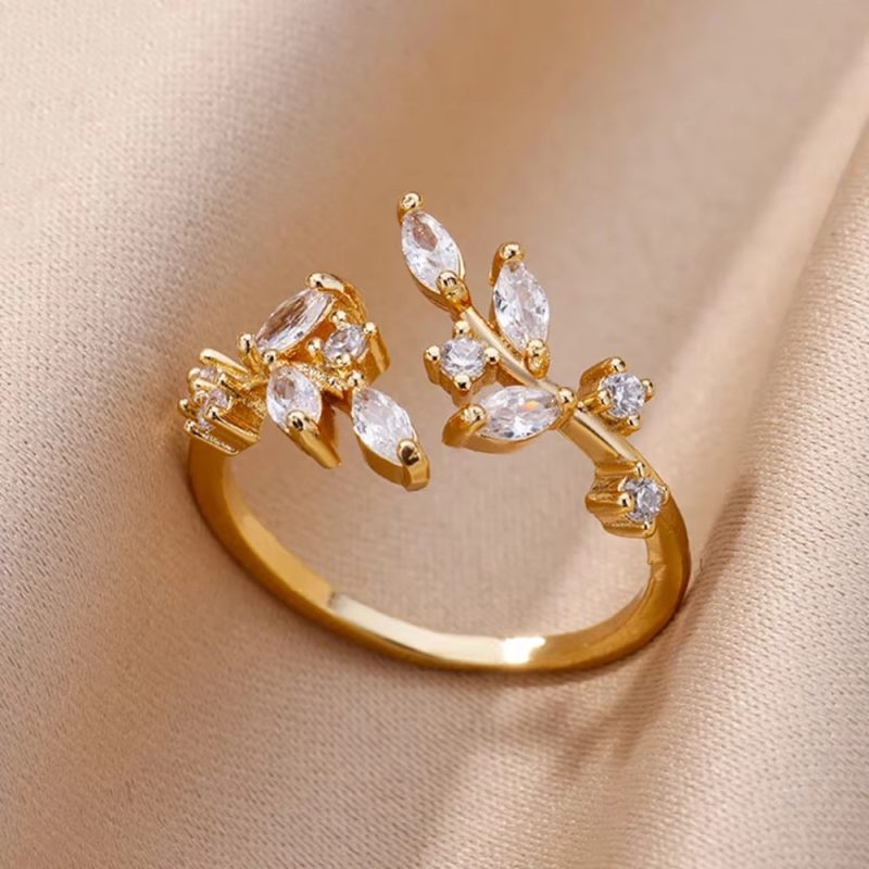 Gold Plated Stainless Steel Crystal Rings For Women Chain Geometry Zircon Finger Ring Jewelry Gift anillos mujer 2025 New Trendy - Image 20