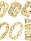 925 Sterling Silver Rings Gold Color Sparking Popular LOVE Wedding Ring Certified Women Engagement Jewelry Anniversary Gifts