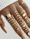 30Pcs Bohemian Geometric Knuckle Rings Set For Women Gold Silver Color Finger Ring Girls Fashion Party Jewelry Accessories