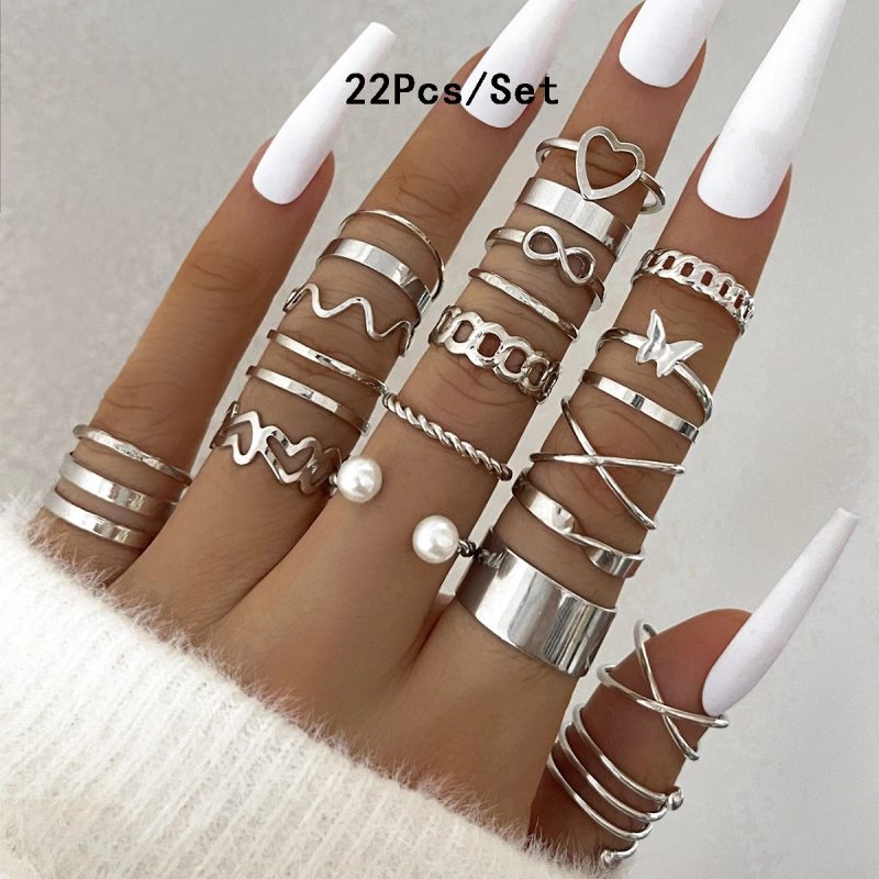 30Pcs Bohemian Geometric Knuckle Rings Set For Women Gold Silver Color Finger Ring Girls Fashion Party Jewelry Accessories - Image 7
