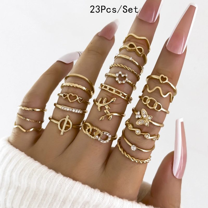 30Pcs Bohemian Geometric Knuckle Rings Set For Women Gold Silver Color Finger Ring Girls Fashion Party Jewelry Accessories - Image 9